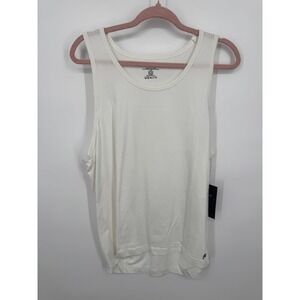 NWT Fabletics Sleeveless Top Women's Medium White Pull Over Scoop Neck Summer